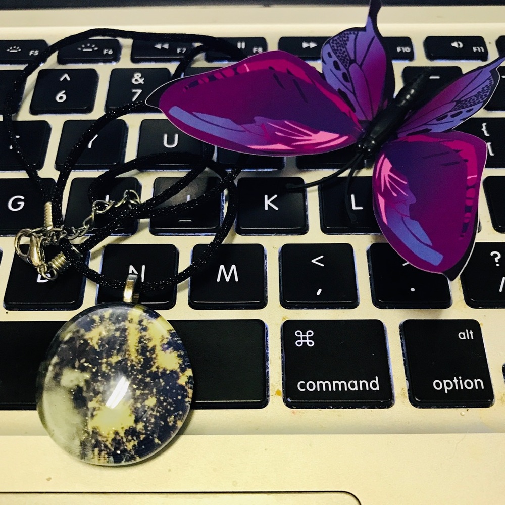 Marble Glass Unique Rare One of a Kind Handmade Necklace